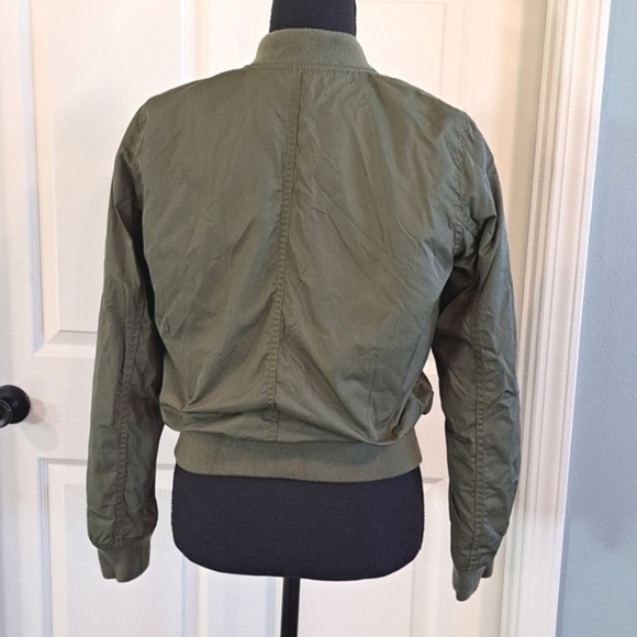 Gap Bomber Lined Lightweight Fight Cropped Jacket Coat With Front Pockets - Picture 3 of 8